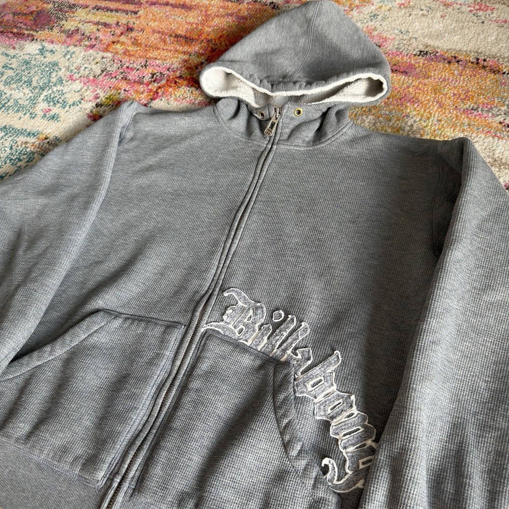 Vintage Y2K 2000s Billabong Zip Hoodie Grey M Surf Skater Grunge